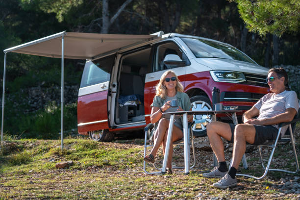 istock Active Retired Couple Resting At Scenic Adriatic Camping Location 2191960758