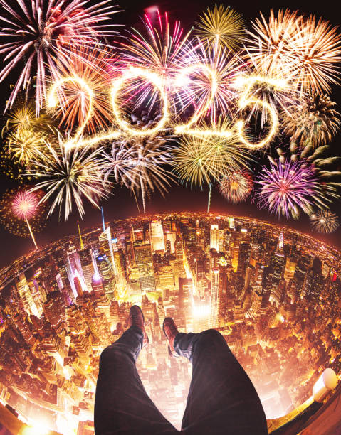 watching the fireworks in new york city
