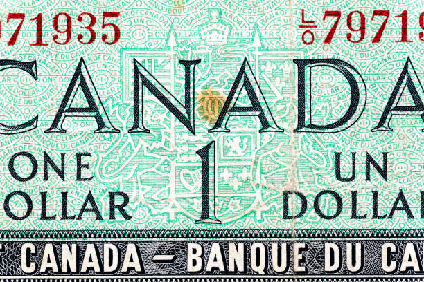 istock Vintage elements of old paper banknotes.Bonistics.Canada 1 Dollar 1967 Banknotes.Fragment banknote for design purpose. 2191963708