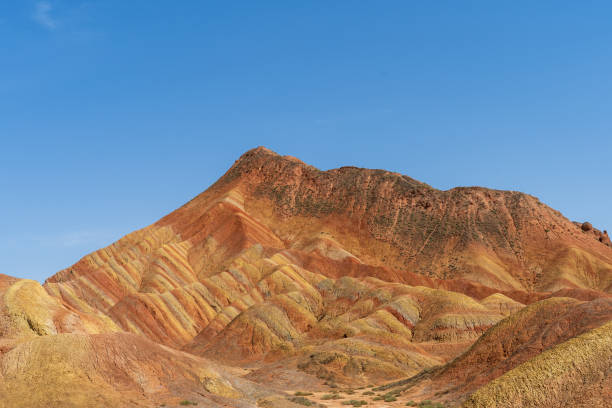 istock Under the clear sky, the colorful Danxia landforms 2191964927