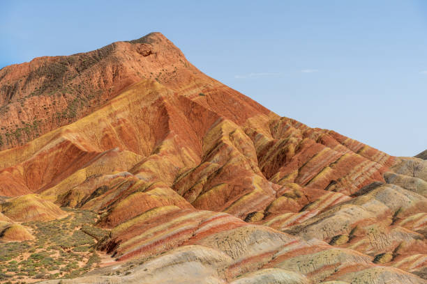 istock Under the clear sky, the colorful Danxia landforms 2191964961