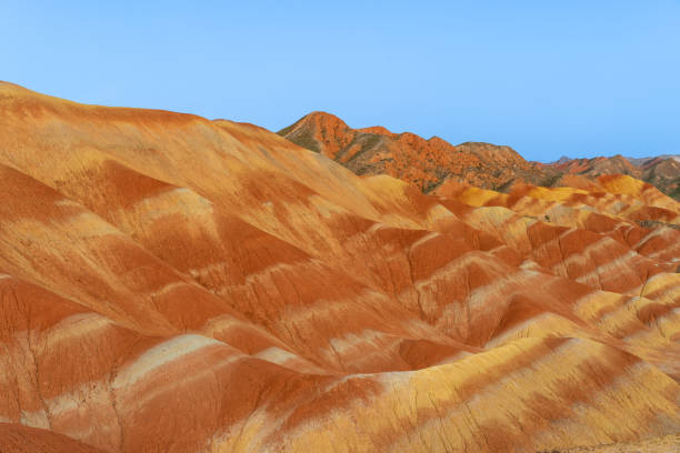 istock Under the clear sky, the colorful Danxia landforms 2191965095