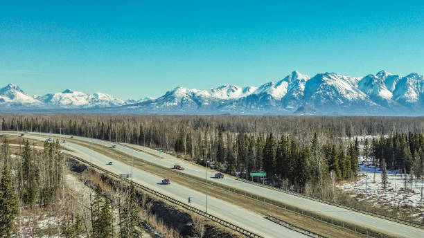 Chugach Mountains - Alaska Mountain Ranges stock photo
