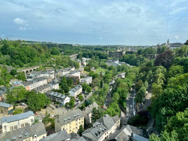 istock trees, sky, houses, Luxembourg city 2191969247