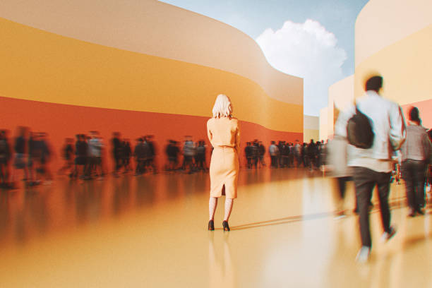 istock Woman standing in vibrant VR environment 2191969395