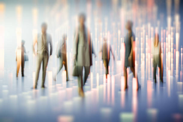 istock Abstract business people in VR environment 2191969399