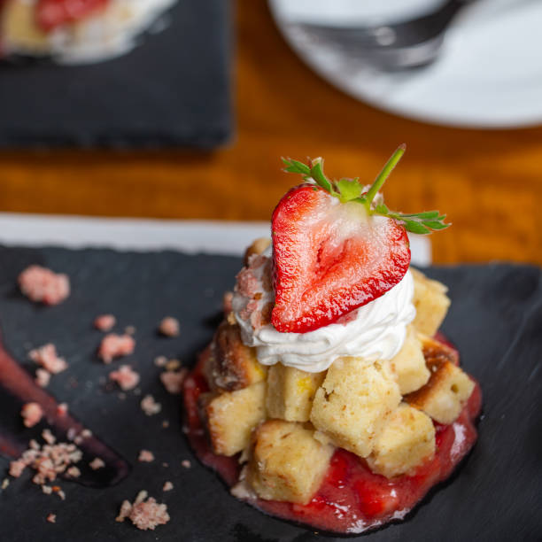 fresh strawberry cheesecake whipped cream dessert