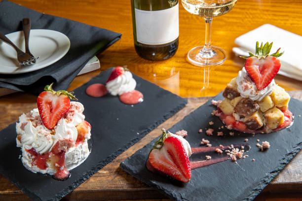 fresh strawberry cheesecake whipped cream dessert