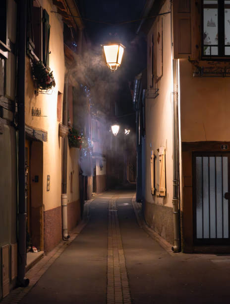 istock Empty smoked filled alley in Tuckheim 2191974212