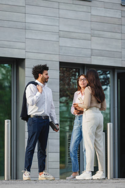 istock Diverse Business Team Discussing Strategy Outdoors 2191983492