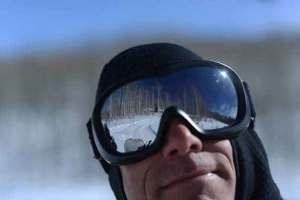 Enjoying the scenery while snowmobiling near Jackson Hole, Wyoming. in United States, Wyoming, Jackson