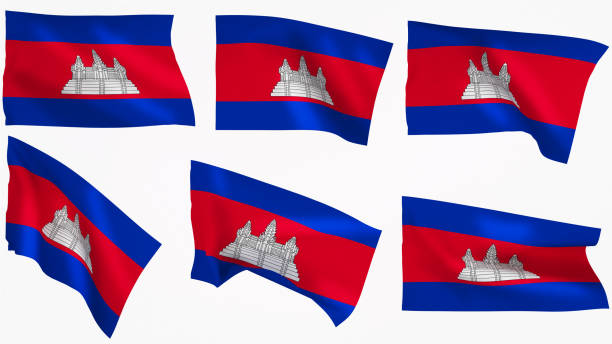 istock national flag background image,wind blowing flags,3d rendering,Flag of Cambodia 2191988488