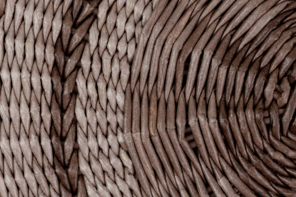 Textured close-up of handcrafted woven material showcasing intricate patterns and natural hues in a cozy interior setting
