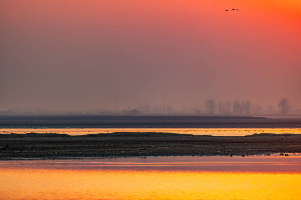 sunset on the lake,sunrise over the lake