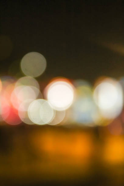 blur background colorful light circles at night