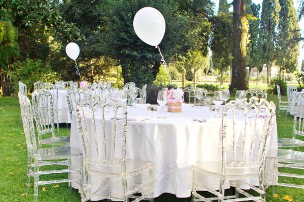 Shot of an elegantly decorated table at a party reception