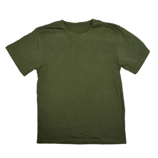 istock Geen t-shirt template ready for your own graphics.  Isolated on white. 2192008344