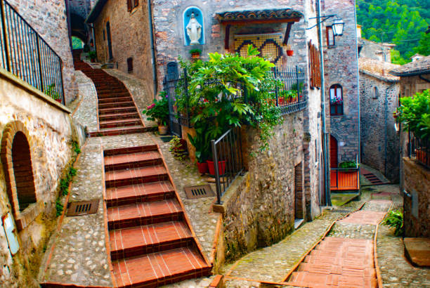 Italy, Umbria, Scheggino (09/02/2016) - The medieval historic center of Scheggino