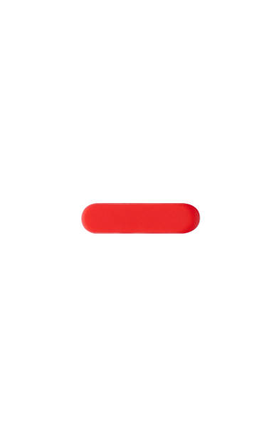 Three-dimensional minus sign. Color clay red