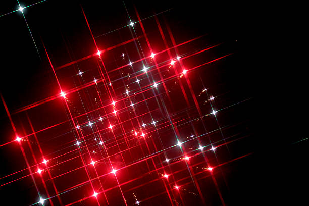 istock Red and white amazing fireworks at the night sky 2192015340