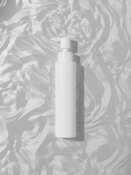 istock front view white Pump bottle mockup, slim cylindrical shape dispenser bottle on moisturizer concept background, plastic body wash packaging, lotion container, liquids dispenser, liquids contributor 2192017171