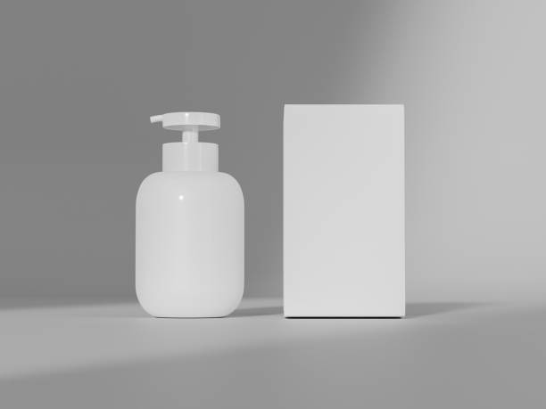 istock front view white Pump bottle and paper box mockup, trendy cylindrical shape dispenser bottle isolate on background, plastic body wash packaging, lotion container, liquids dispenser, liquid contributor 2192017182