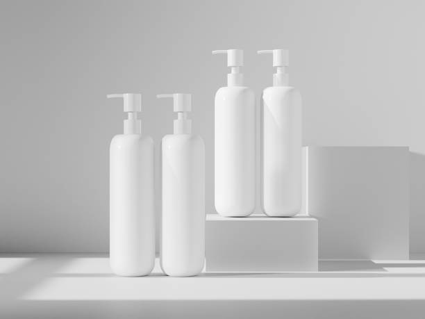 istock Pump bottle mockup, cylindrical lotion dispenser bottle, elegant plastic body wash packaging standing on clean background, capsule shape lotion container, liquids dispenser, liquid product container 2192017268