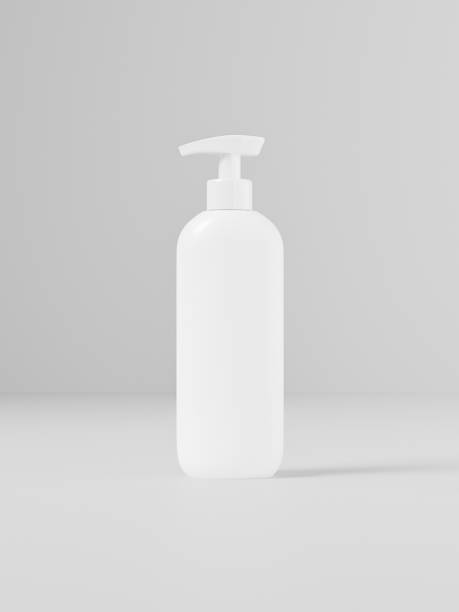 istock Pump bottle mockup, slim oval shape plastic dispenser bottle, elegant cylindrical cosmetic packaging, white round shape plastic bottle, liquid cosmetic product container, spa product packaging 2192017448
