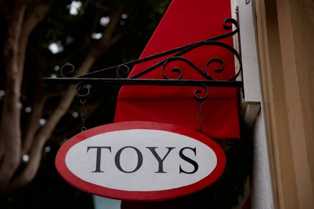 istock Vintage blade sign hangs outside the toy store 2192020786