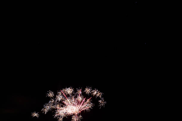 A captivating and vibrant display of bright and colorful sparks from fireworks beautifully illuminating the night sky