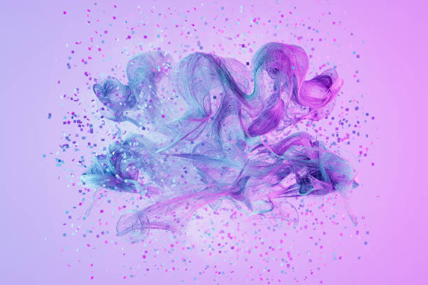 istock Abstract Wavy Lines with Particles, Chaotic Flowing Thin Wires, Artificial Intelligence or Big Data Concepts 2192022223