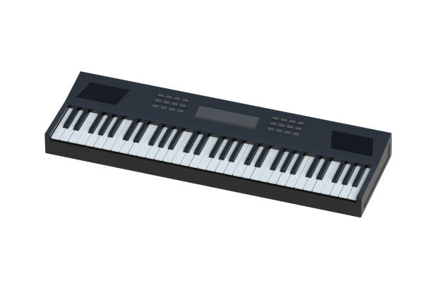 istock Synthesizer isolated on white background. Keyboard musical instrument. Digital audio equipment. 3d render 2192028026