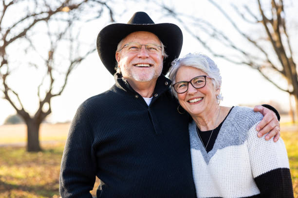 Senior couple in Texas Outdoors smiling