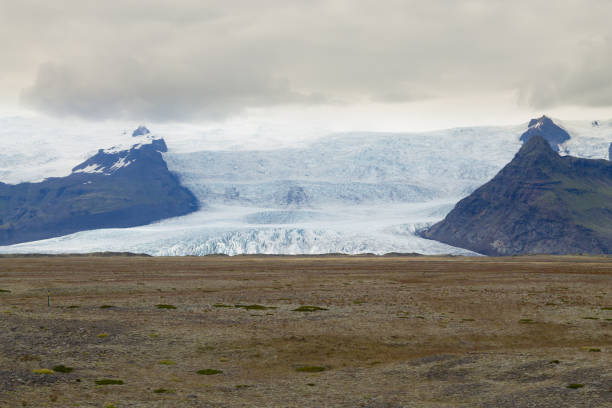 Iceland glacier. Vatnajokull glacier view, south Iceland landscape.