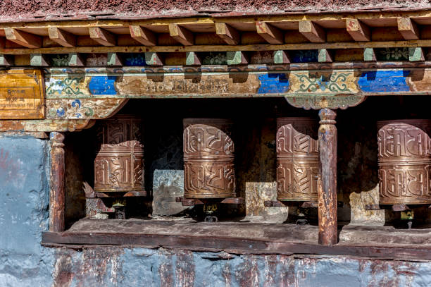 istock Tibetan prayer wheels at Sakya Monastery also known as Pel Sakya is a Buddhist monastery situated in Sa'gya Town - Tingri county, Tibet - China 2192034173
