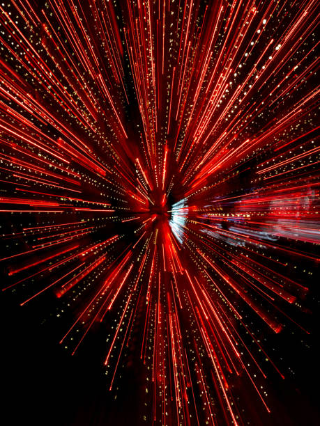 Motion blur blast of colorful Christmas lights