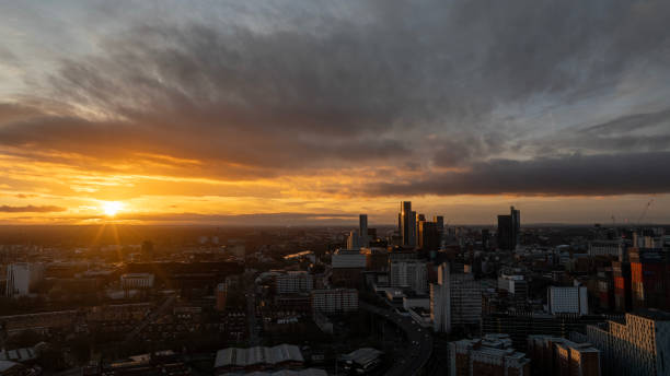istock Spectacular Sunset Over Cityscape Featuring Manchester Skyline 2192047695