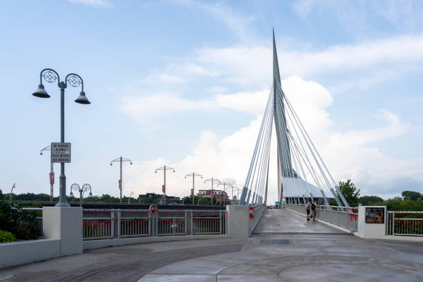 Dutch motorway bridge on a blue sky day