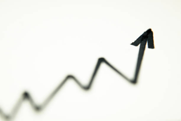 Simple graphic chart, growth. Economics and business.