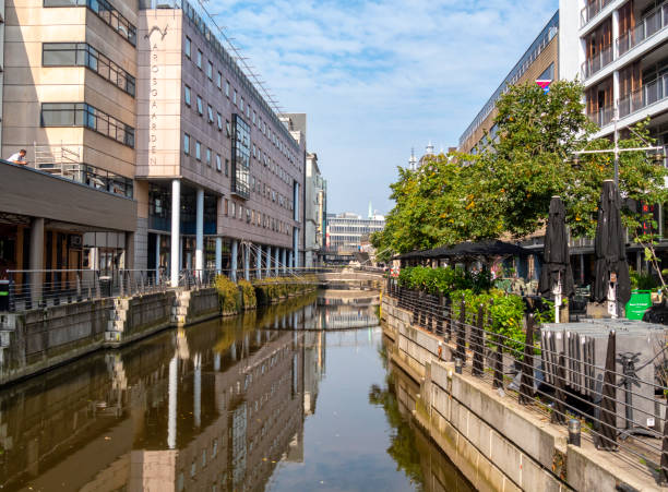 Aboulevarden is a long street through which the Aarhus River flows to the harbour. The street is lined with cafes, bars and shops and is one of the most popular areas in the city of Aarhus in eastern Jutland, Denmark. ‘Aboulevarden’ means River Boulevard.
