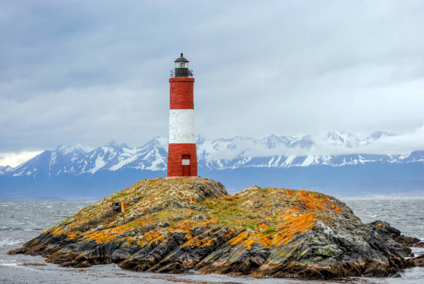 istock Les Eclaireurs lighthouse standing majestically in the Beagle Channel, Ushuaia, Argentina 2192054892