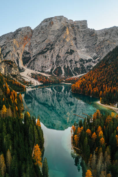 istock Lago Di braies in Autumn 2192058984
