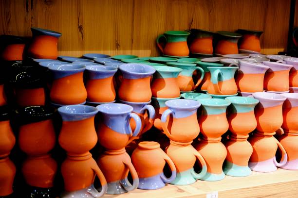 istock Ceramic pottery cup set made of clay 2192066583