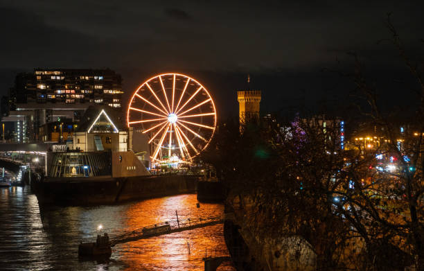 istock Rheinauhafen with illuminated Ferris Wheel in Cologne 2192068555