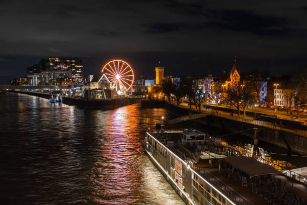 istock Rheinauhafen with illuminated Ferris Wheel in Cologne 2192068560