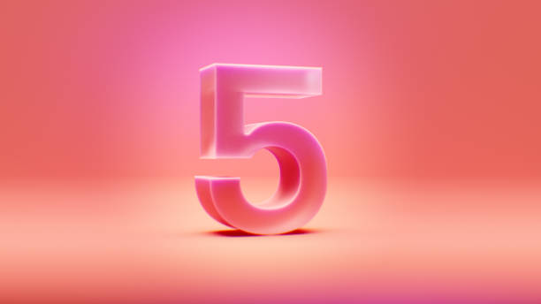 istock Pink and orange 3D number 5 2192068720