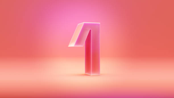 istock Pink and orange 3D number 1 2192068722