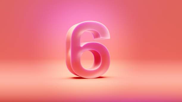 istock Pink and orange 3D number 6 2192068727
