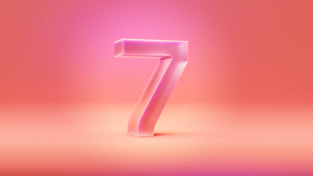 istock Pink and orange 3D number 7 2192068729