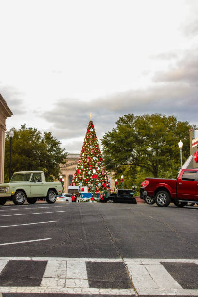 istock Christmas Tree in Festive Town Square 2192069436